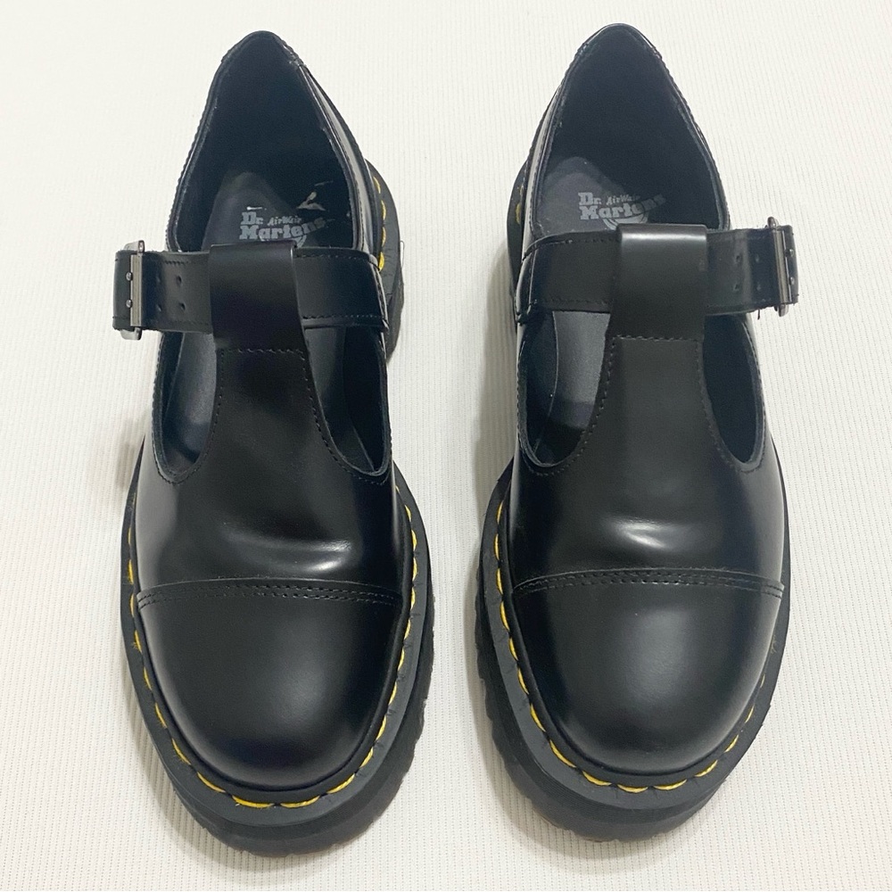 Dr. Martens Bethan Mary Jane Platform Black Leather Shoes - Picture 3 of 8